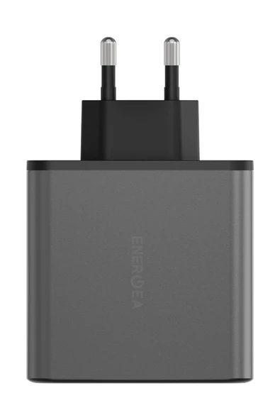 AmpCharge GaN100 2 Adet 100W Type-C ve 30W USB 3.0 Çıkışlı Hızlı Şarj Aleti - Koyu Gri - 4