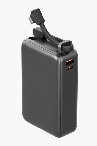ComPac Ultra67 20.000 mAh 2 Adet 67W Type-C ve 18W USB Ekstra 100W Kablolu Hızlı Şarj Powerbank - Resim 3