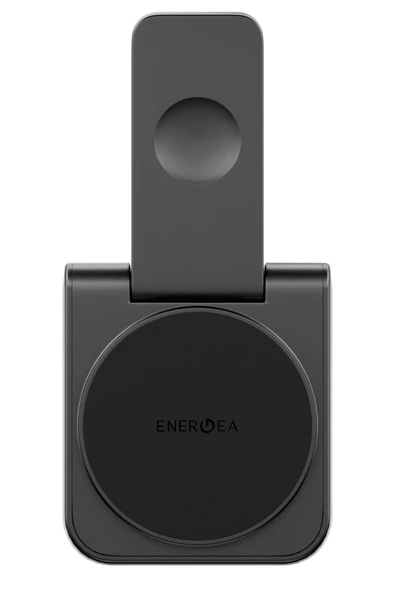 MagDuo 2in1 Katlanabilir 15W Telefon ve 2.5W Saat Masaüstü Hızlı Şarj Standı - Koyu Gri - Resim 3