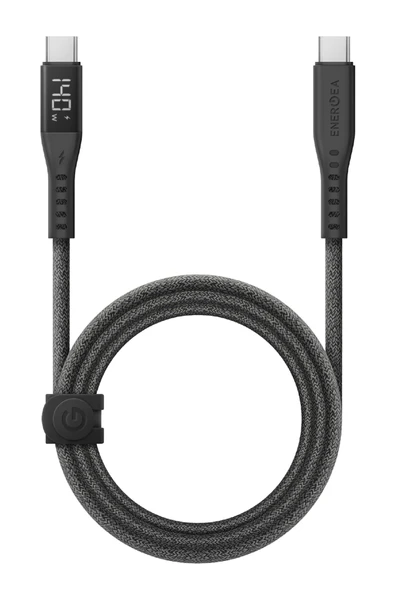 Flow 1.5M 240W Dijital Göstergeli Type-C to Type-C PD Hızlı Şarj Kablo - Siyah ürün görseli