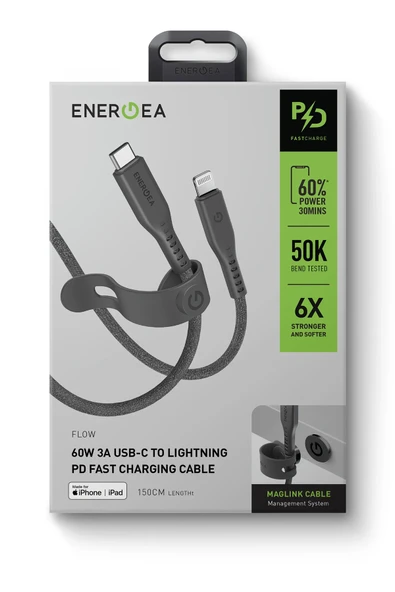 Flow 1.5M 60W Type-C to Lightning PD Hızlı Şarj Kablo - Lacivert - Resim 5