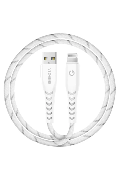 C89 NyloFlex 1.5M 3A USB to Lightning Hızlı Şarj Kablo - Beyaz ürün görseli 1