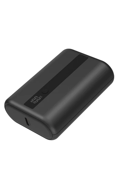 ComPac Mini 3 10.000 mAh Dijital Gösterge 20W Type-C ve 18W USB PD Hızlı Şarj Powerbank - Koyu Gri - Resim 2
