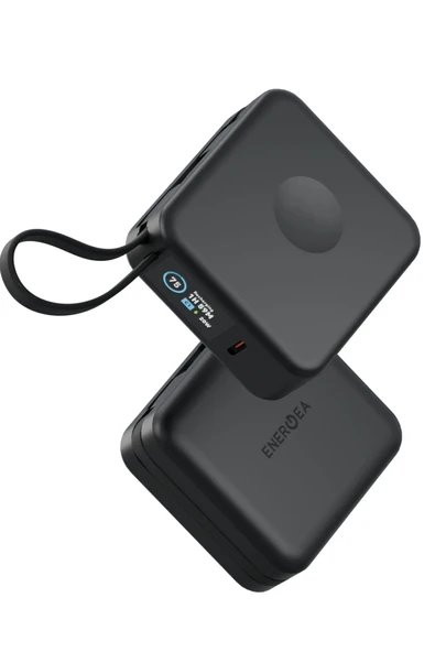 MagPac Mini Plus Dijital Göstergeli 10.000 mAh - 20W Type-C ve 15W Kablosuz PD Hızlı Şarj Magsafe Powerbank - Siyah ürün görseli 1