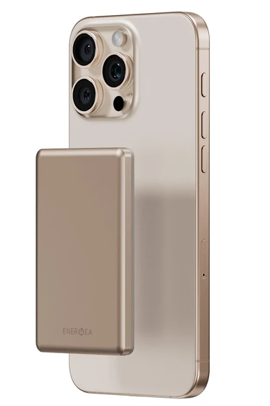 AluPac Mini 5K 5.000 mAh 20W Type-C ve 15W Kablosuz Hızlı Şarj Magsafe Powerbank - Gold