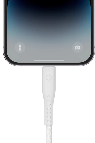 Flow 1.5M 60W Type-C to Lightning PD Hızlı Şarj Kablo - Beyaz - Resim 4