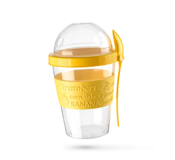 Meyve Hazneli - Kaşıklı Portatif Yoğurt Kabı EVV-80749 - Resim 4