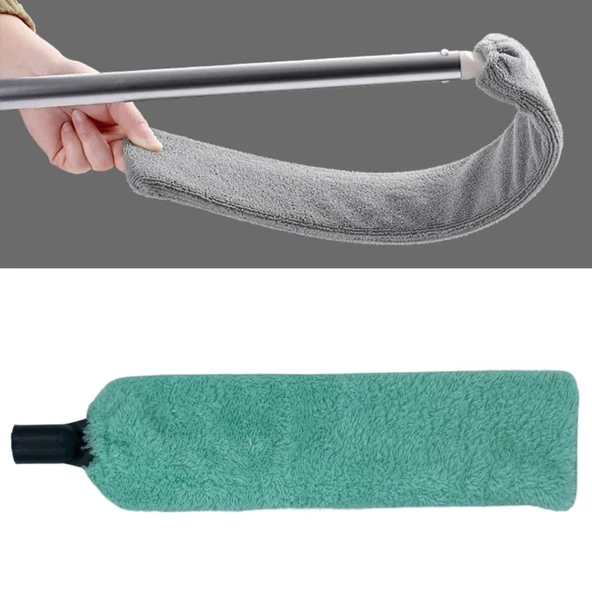 Sihirli Mikrofiber Başlıklı Girintili Yüzey Temizleme Mopu Toz Alma Fırçası EVV-82045 - Resim 2