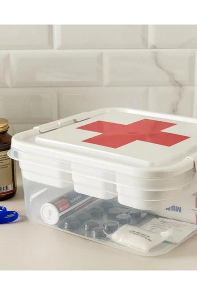 İlk Yardım Saklama Kutusu - Ecza Kutusu (Kızılhaç) EVV-81136K - Resim 2