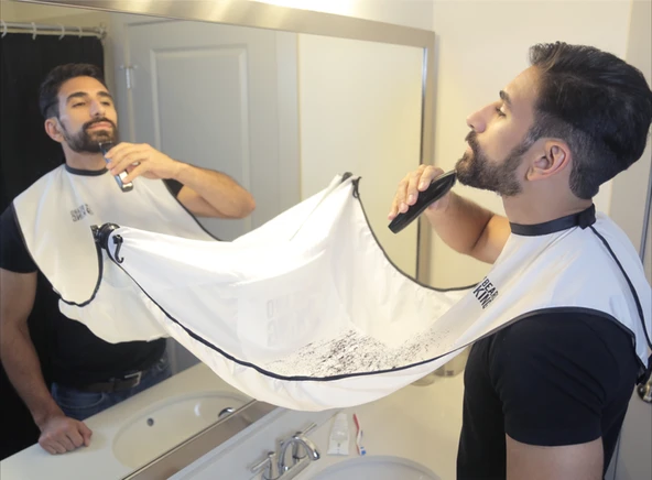 Pratik Sakal Kesme Örtüsü - Beyaz EVV-12613 ürün görseli 1