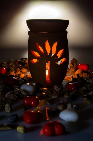 Hayat Ağacı El Yapımı Çömlek Buhurdanlık Tütsülük - 2