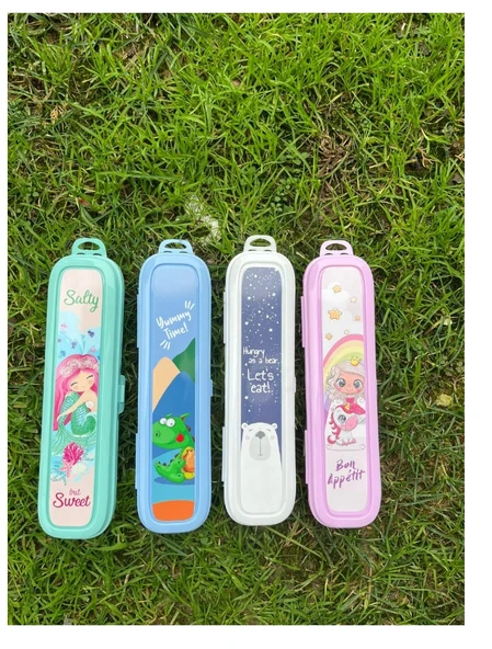 Beyaz Multi Renkli Kapaklı Kalemlik Kutusu -Çanta İçi Saklama - Diş Fırçası - Makyaj Fırçası Kutu - 4