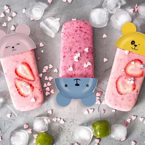 Sevimli  Figürlü Meybuz Dondurma Kalıpları 4 Adet EVV-81012 - Resim 2