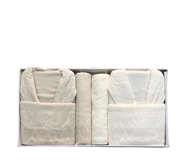 Durul Antik Kısmi Kadife Pamuklu 8 Parça Aile Bornoz Seti - Resim 9