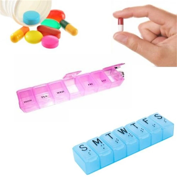 Kapaklı Haftalık İlaç Kutusu 3 Adet EVV-82717 - Resim 2