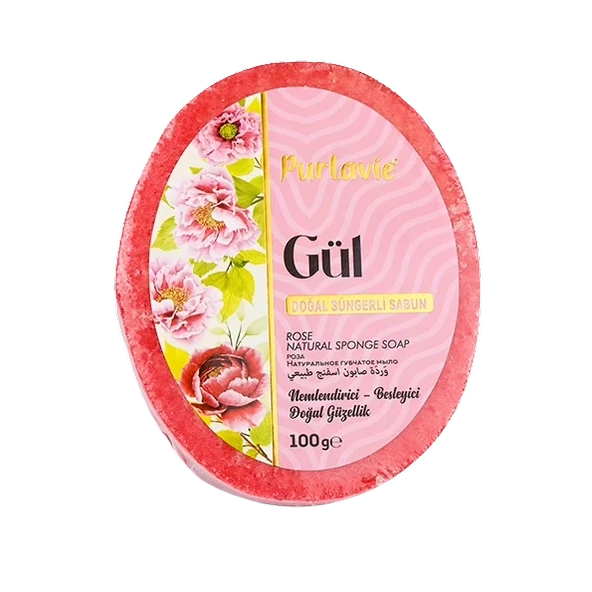 Purlavie Süngerli Gül Sabun 100 Gr - 1