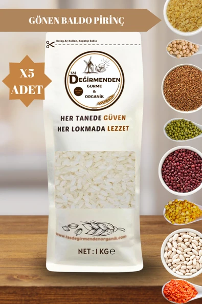 Taş Değirmenden Organik Organik Atalık Gönen Baldo Pirinç - 5 Kilo ürün görseli