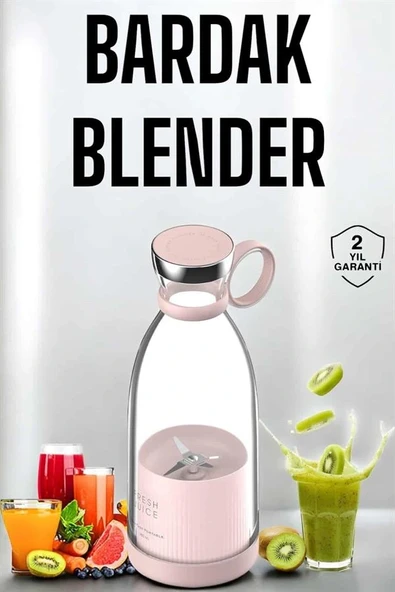 Bardak Blender Smoothie Meyve Sıkacağı Şarjlı Cam Taşınabilir - 2