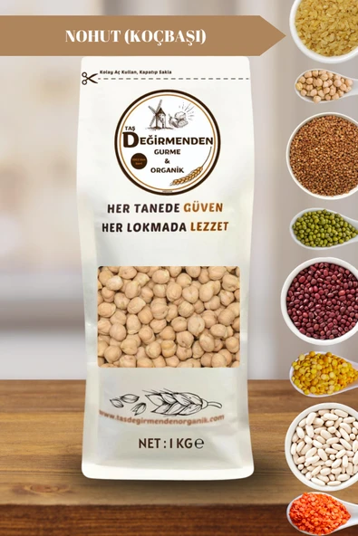 Taş Değirmenden Organik Organik Atalık Nohut (Koçbaşı) (9MM) - 1 Kilo ürün görseli