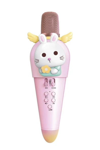 KIDMIC03 Tavşan Figürlü Şarjlı BT Karaoke Mikrofon ve Hoparlör 5W Kablosuz Mikrofon - 2
