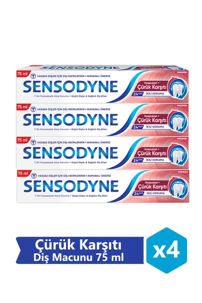Sensodyne Hassasiyet + Çürük Karşıtı Diş Macunu 75 ml x 4 Adet - 1