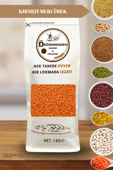 Taş Değirmenden Organik Organik Atalık Kırmızı Mercimek - 1 Kilo ürün görseli