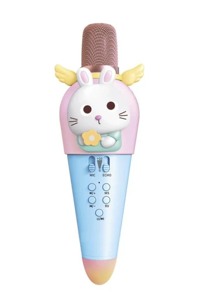 KIDMIC03 Tavşan Figürlü Şarjlı BT Karaoke Mikrofon ve Hoparlör 5W Kablosuz Mikrofon - 6