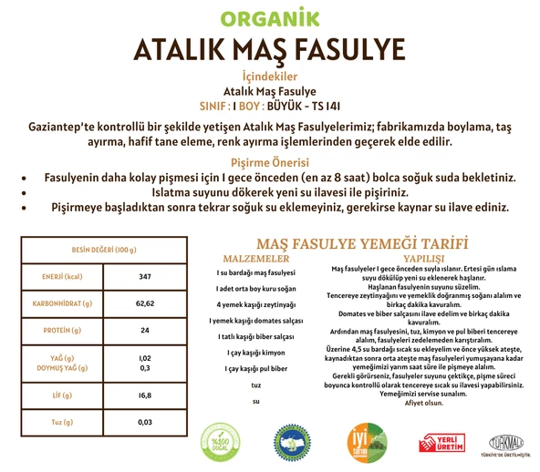 Taş Değirmenden Organik Organik Atalık Maş Fasulye - 5 Kilo - Resim 3