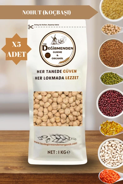 Taş Değirmenden Organik Organik Atalık Nohut (Koçbaşı) (9MM) - 5 Kilo ürün görseli