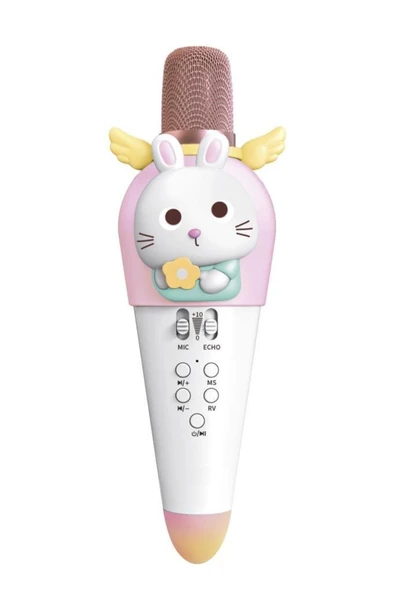KIDMIC03 Tavşan Figürlü Şarjlı BT Karaoke Mikrofon ve Hoparlör 5W Kablosuz Mikrofon - 10