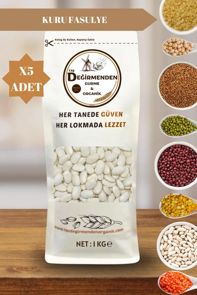 Taş Değirmenden Organik Organik Atalık Kuru Fasulye - 5 Kilo ürün görseli