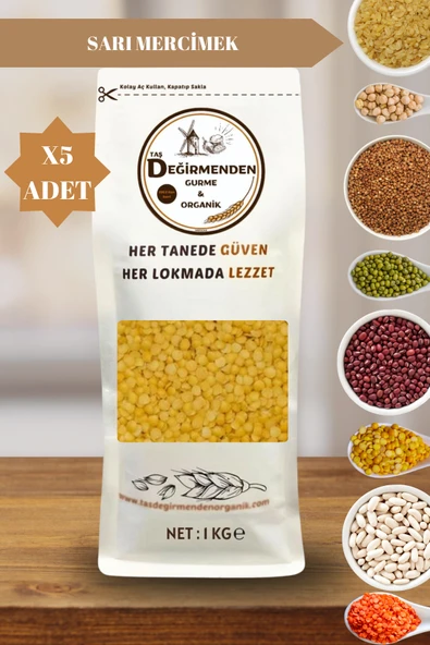 Taş Değirmenden Organik Organik Atalık Sarı Mercimek - 5 Kilo ürün görseli