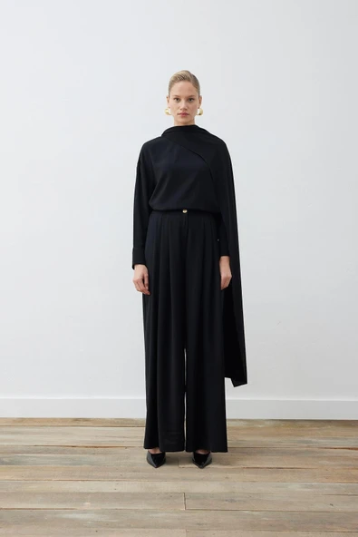 Krep Şallı Bluz - Palazzo Pantolonlu Takım Terzi Dükkani