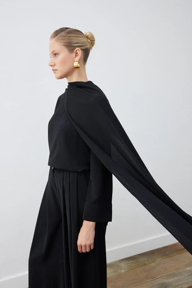 Krep Şallı Bluz - Palazzo Pantolonlu Takım Terzi Dükkani - 2