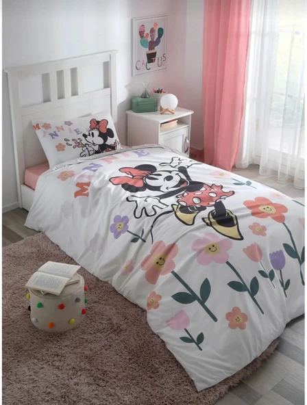 Özdilek Lisanslı Tek Kişilik Nevresim Takımı Mickey Mouse Flowers