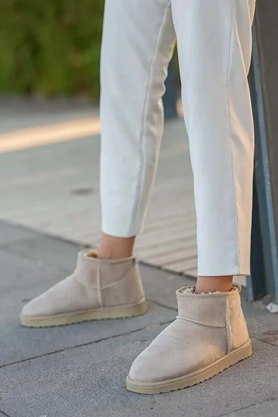 Pierre Cardin 52126 Süet İçi Kürklü Mini Boy Bilekte Kısa Kadın Bot - Resim 8