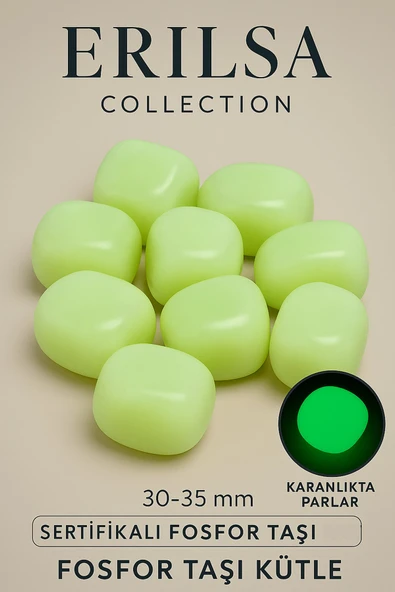 Sertifikalı Fosfor Taşı Kütle 30-35 mm - Gece Parlayan Doğal Dekoratif Taş ürün görseli