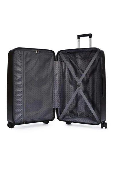 Pierre Cardin Trolley Valiz Siyah Orta Boy 04PC8005-02-SY - Resim 5