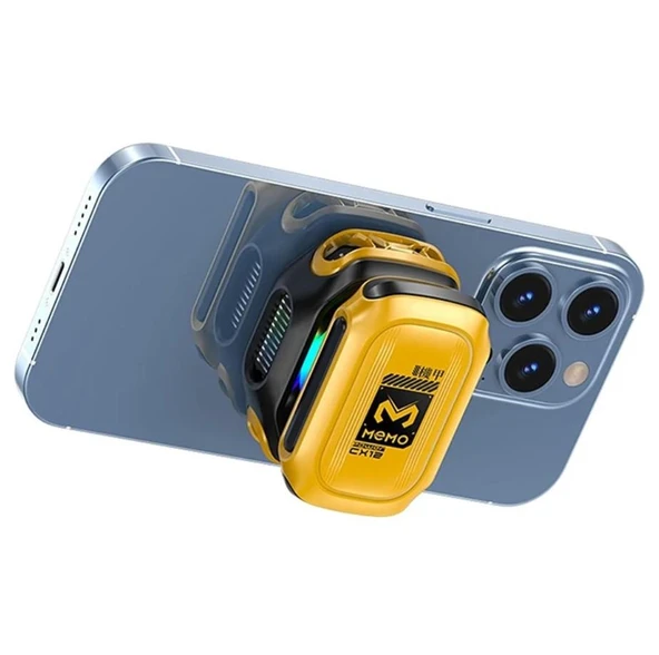 MEMO CX12 Yarı İletken Telefon Soğutucu Fan 2000mAh Manyetik Bağlantı Dijital Ekran RGB Işıklı - Resim 7