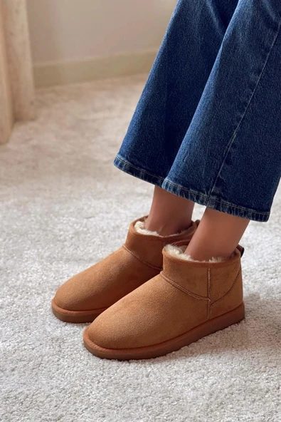 Pierre Cardin 52126 Süet İçi Kürklü Mini Boy Bilekte Kısa Kadın Bot - Resim 3