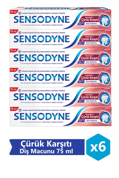 Sensodyne Hassasiyet + Çürük Karşıtı Diş Macunu 75 ml x 6 Adet - 1