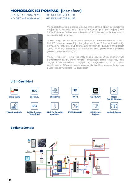 TommaTech 13kW Titan Serisi Isı Pompası(MonoFaze) - Resim 3