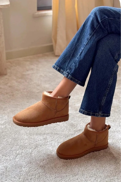 Pierre Cardin 52126 Süet İçi Kürklü Mini Boy Bilekte Kısa Kadın Bot - Resim 2