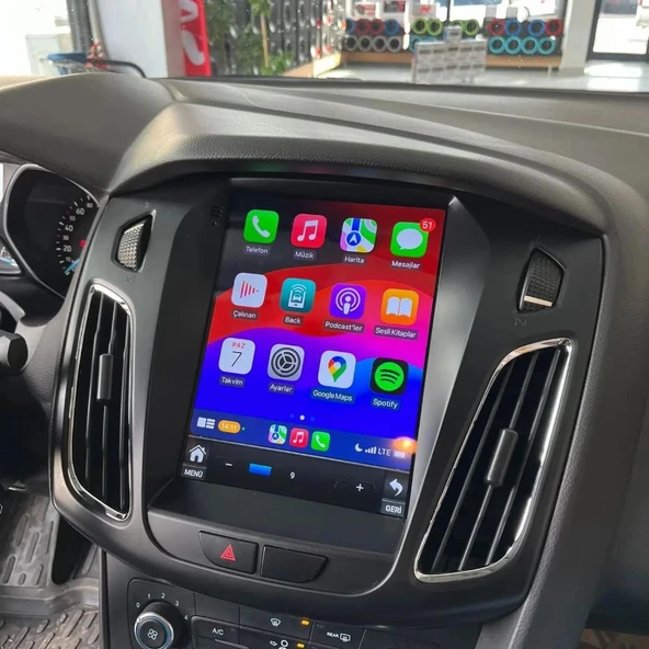 FOR-X FORD FOCUS 3-4 TESLA(2012-2018)-9.7'' QLED ANDROİD GERÇEK 4+64 GB / 4 ÇEKİRDEK 1.6Ghz / WIFI 5.0Ghz / BT 5.4-KABLOSUZ CARPLAY-AHD HD GERİ GÖRÜŞ KAMERA HEDİYE