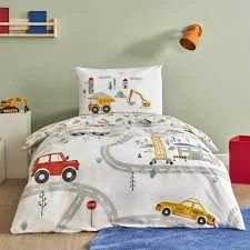 Karaca Home Young Race %100 Pamuk Fitted Tek Kişilik Nevresim Takımı Beyaz ürün görseli