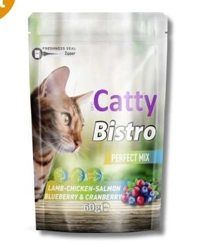 Catty Bistro Perfect Mix Kuzu Tavuk Somonlu Kedi Ödülü 60gr