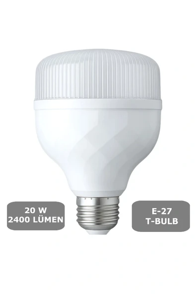 20W Torch Ampul E27 T-BULB Led Beyaz Renk 2400 Lümen - 1