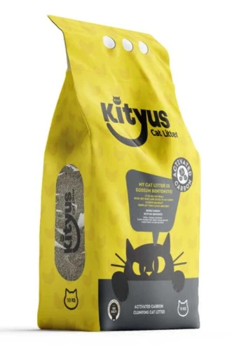 Kityus Aktif Karbonlu Bentonit Kedi Kumu 10L - Güçlü Topaklanma ve Maksimum Koku Kontrolü