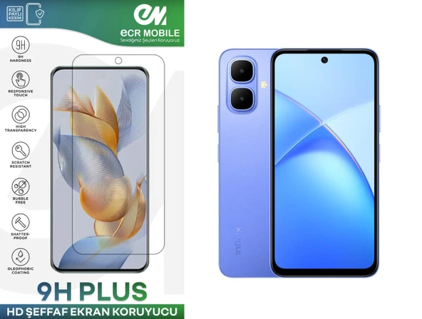 Infinix Smart 10 ile Uyumlu Ekran Koruyucu 9H Esnek Nano Cam Şeffaf