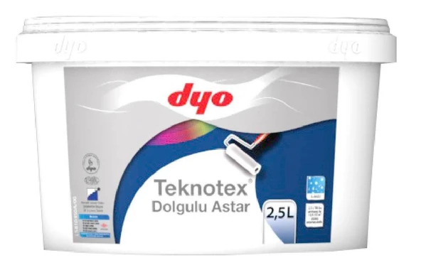 Dyo Teknotex Dolgulu Dış Cephe Astarı 2,5 Litre Beyaz - Resim 2